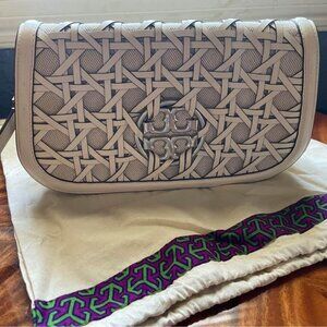 Tory Burch Basketweave Clutch/shoulder Bag
